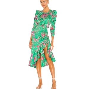 For Love & Lemons Ross Midi Dress in Kelly Green